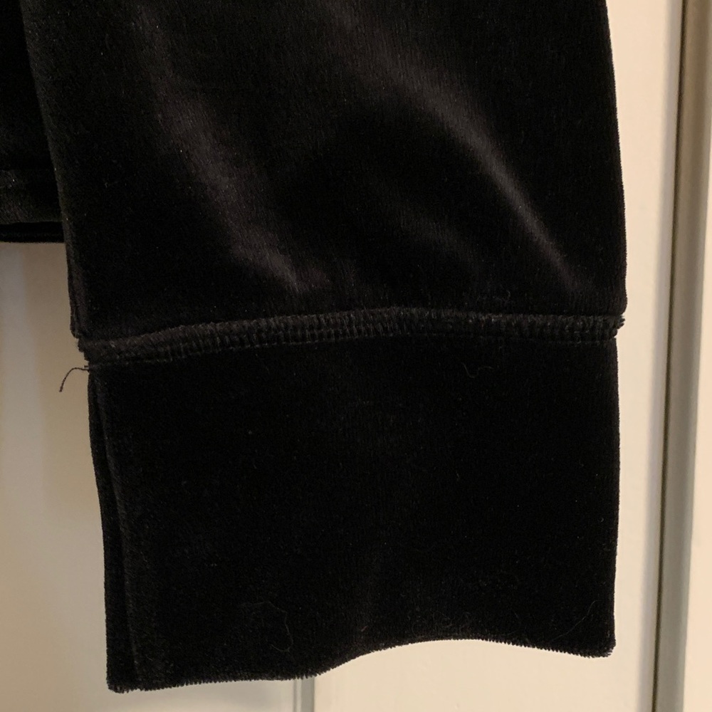 Velvet Hoodie - “August Silk”, Black, Zip Front, Drawstring, Soft, Dressy Casual - Picture 6 of 11